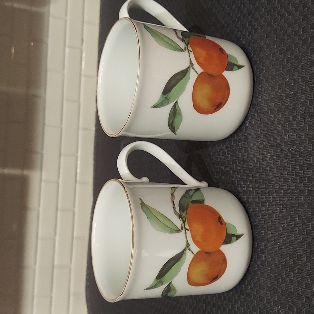 2 Royal Worcester Evesham Gold Rim Mugs